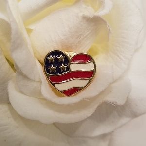 Free American Flag Heart Pin